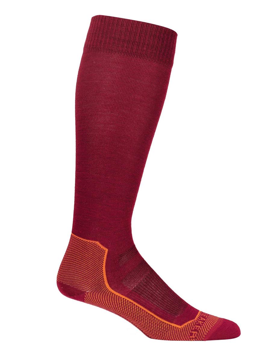 Women's Icebreaker Merino Ski+ Ultralight Over the Calf Socks Cherry / Clove | CA 1506KORI